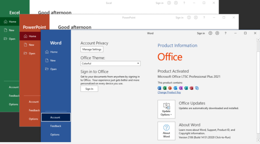 Office 2021 Professional Plus có giao diện trực quan và mềm mại hơn