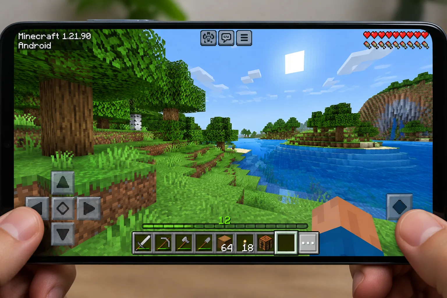 Chơi Minecraft PE phiên bản 1.21.90 trên điện thoại Android