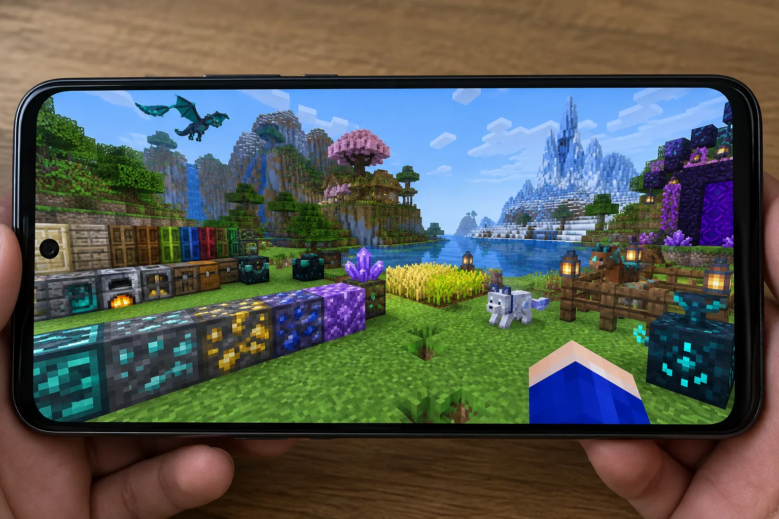 World Minecraft PE có add-on hiển thị đúng sau bản 26.2