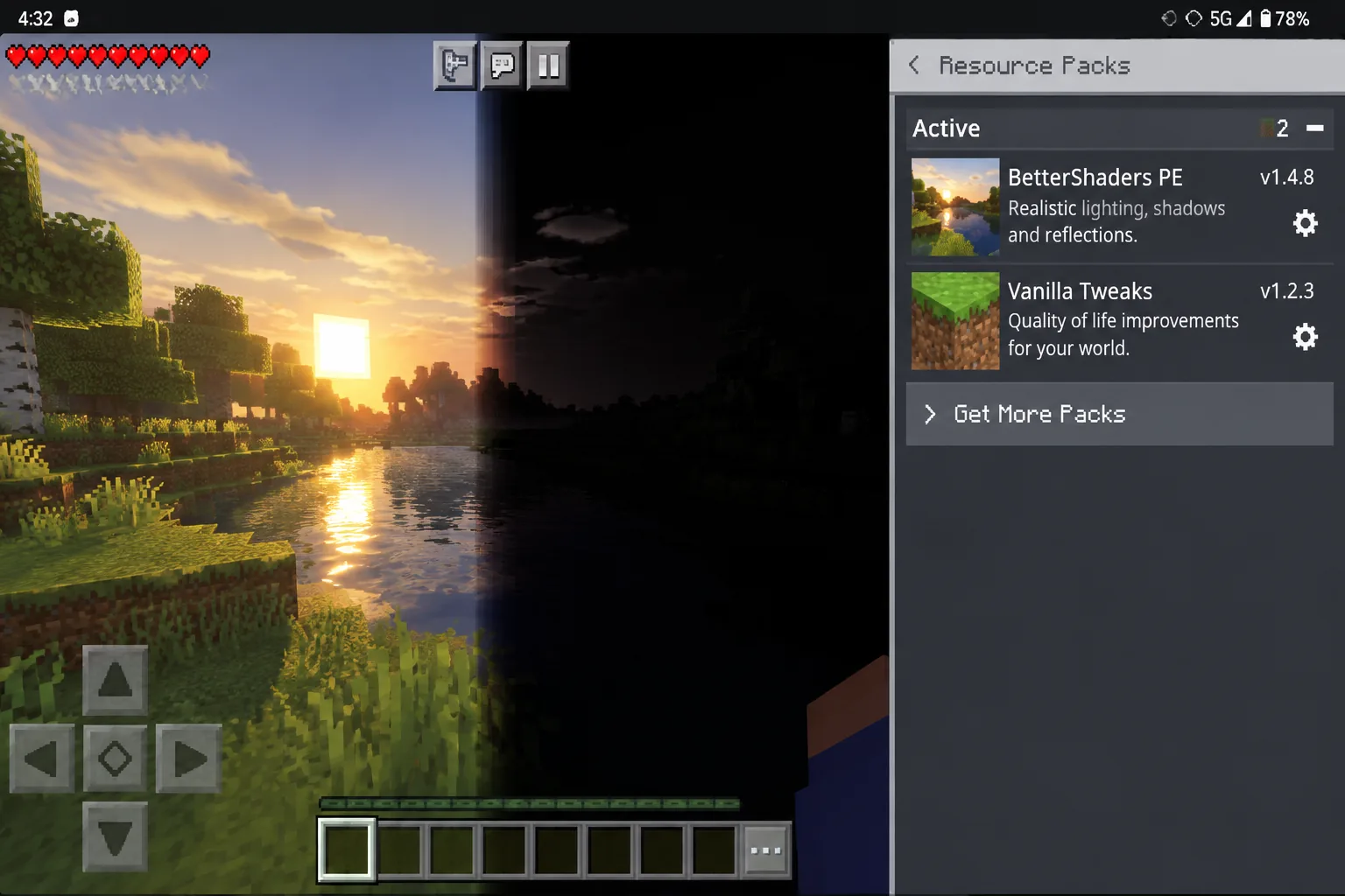 Sửa lỗi shader trên Minecraft PE qua cài đặt khi gặp tình trạng màn đen và lag