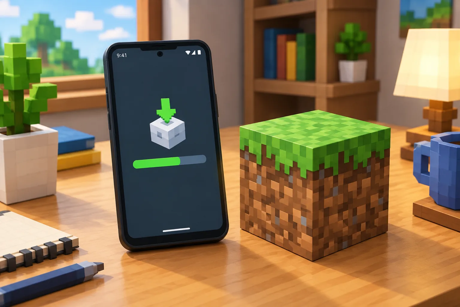 Minh họa thao tác cài bộ cài Minecraft PE trên Android