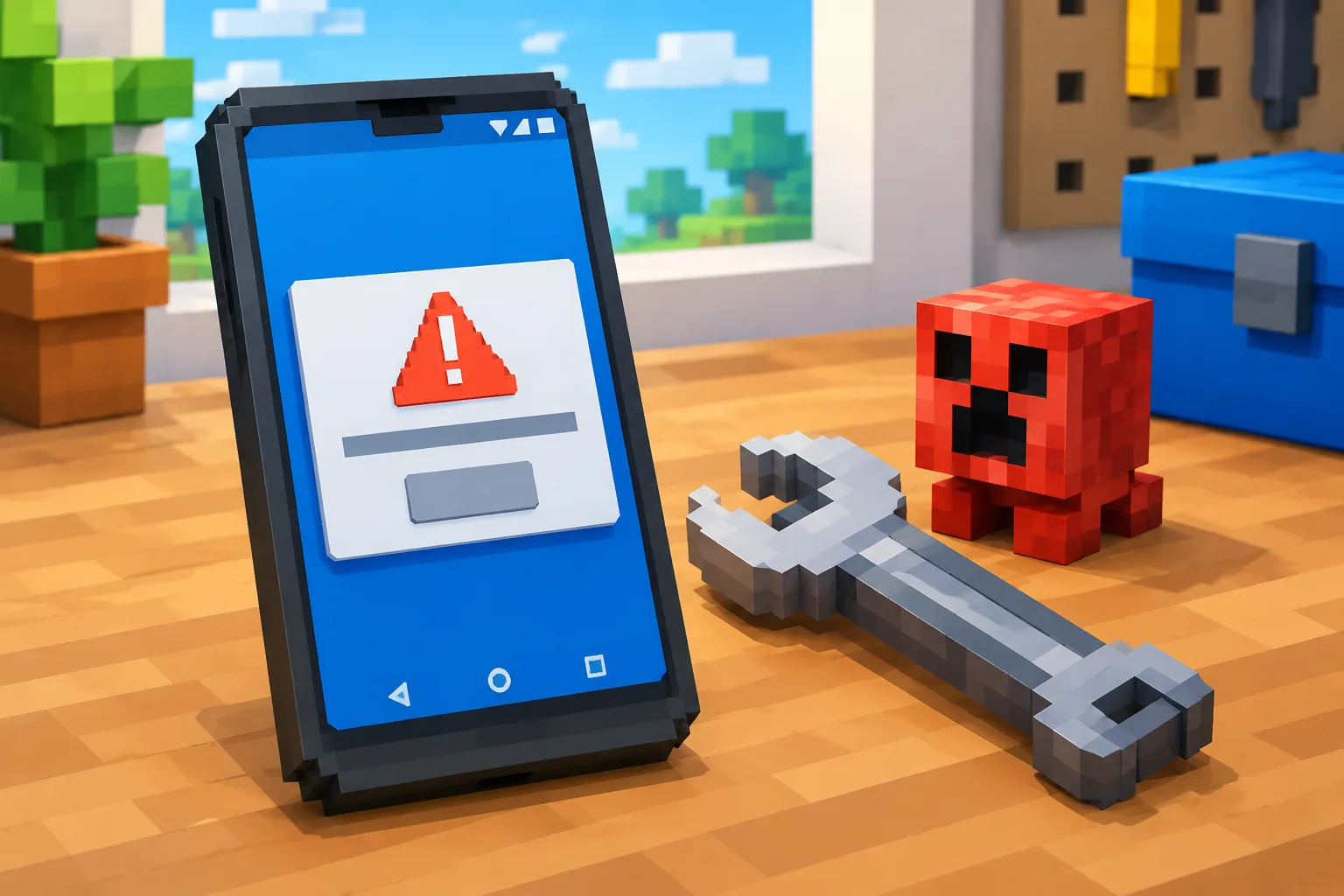 Minh họa kiểm tra lỗi cài đặt Minecraft PE