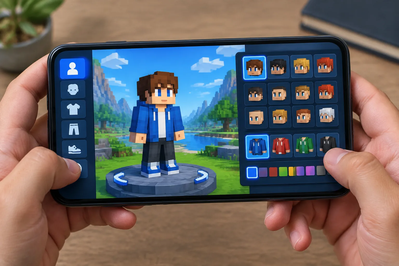 Minh hoạ Cài skin từ file PNG trong Minecraft PE như thế nào?