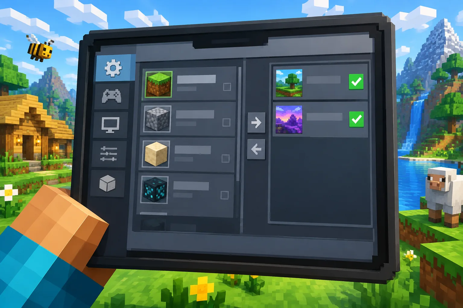 Minh hoạ Đã bật addon trong world chưa và bật đúng chỗ chưa?
